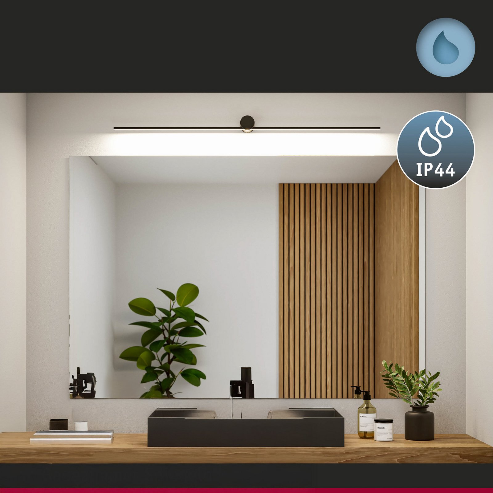 Sava Sienas Lampa IP44 850lm 13,5W Matt Black - Paulmann