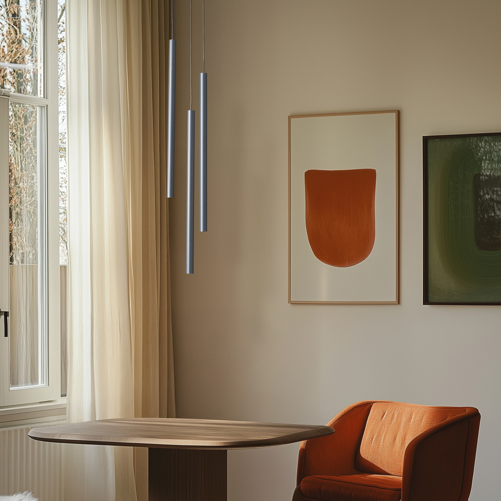 Hanglamp Sopel 3, antraciet, rond, 3-lamps, staal, G9