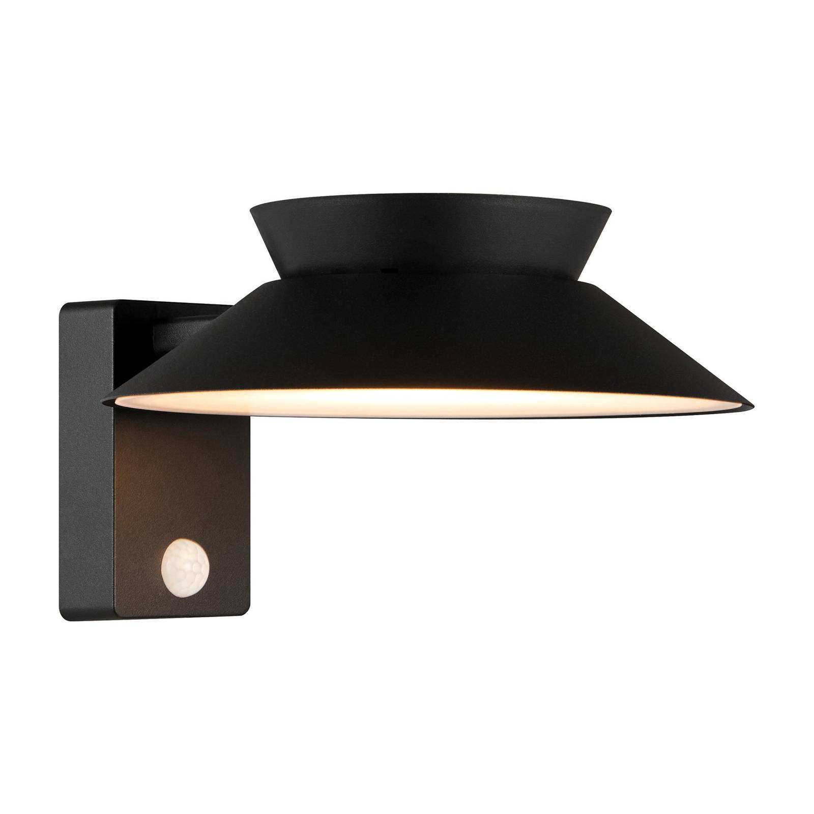 LED-Solar-Außenwandleuchte Justina, schwarz, Sensor, Metall