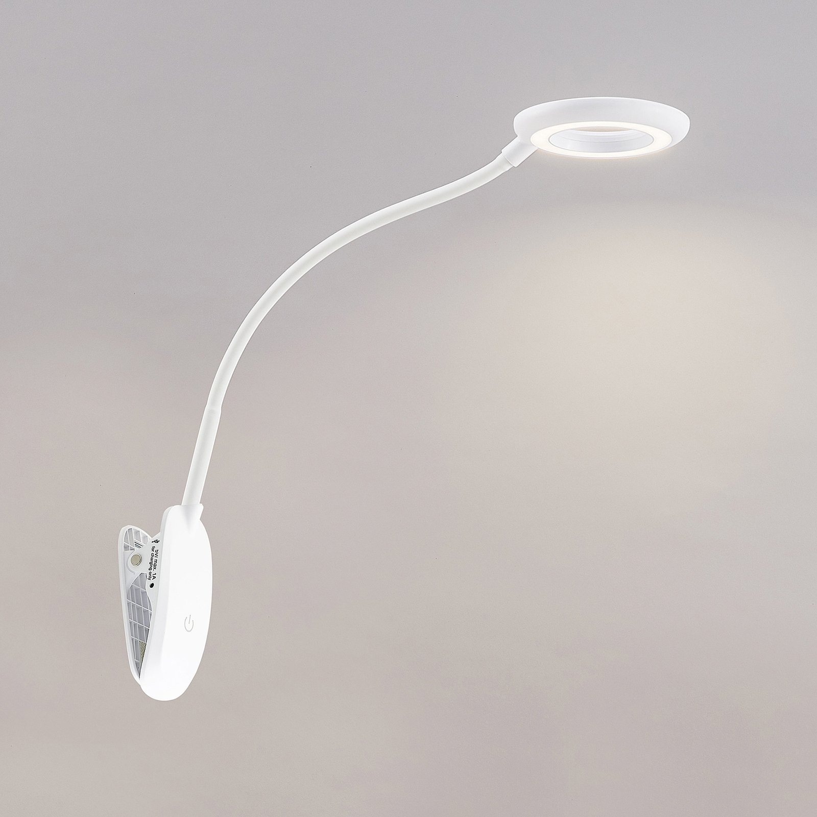 Prios Harumi lámpara de pinza LED, blanco
