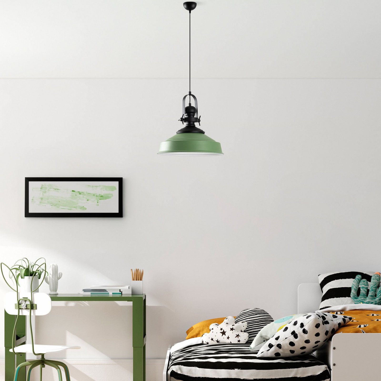 Hanglamp Craft, groen, metaal, Ø 41 cm, E27