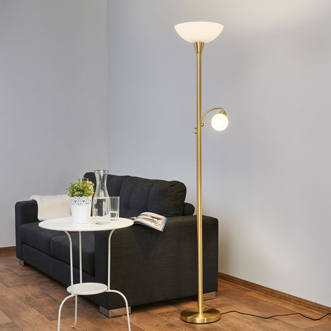 Lampadaire LED en laiton avec liseuse Elaina