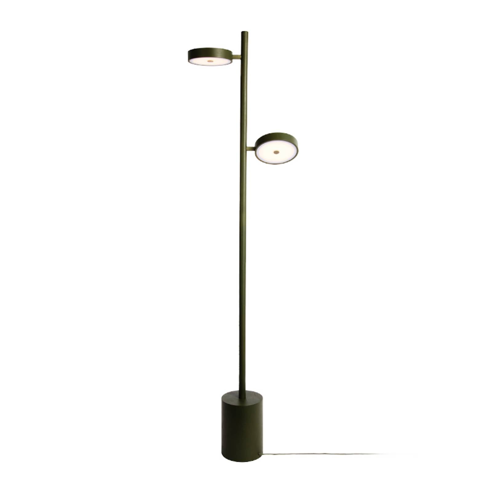 GOOD & MOJO LED-Stehlampe Okinawa, 2-flg. grün, 146cm, Holz