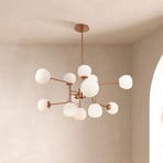 Maytoni lampadario Erich, ottone rosé vetro/metallo a 12 luci