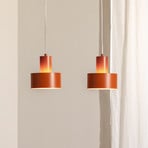 Hängeleuchte Rif 2, ziegelrot, 2-flammig, linear, Stahl