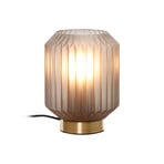 Beacon bordlampe Clancy, røgfarvet grå glasskærm, højde 17 cm