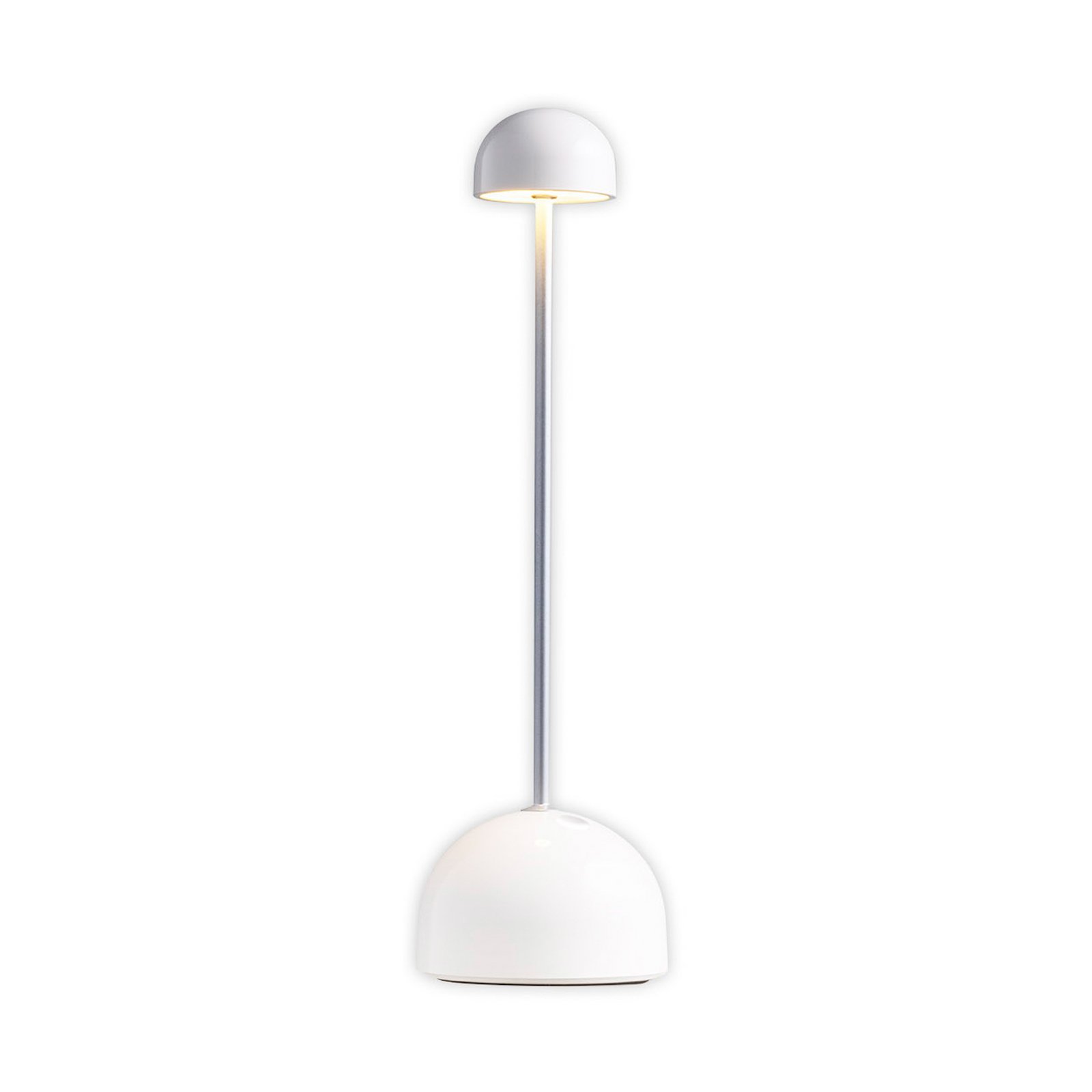 MARSET LED-Akku-Tischlampe Sips, weiß/silber, 31 cm, Stahl