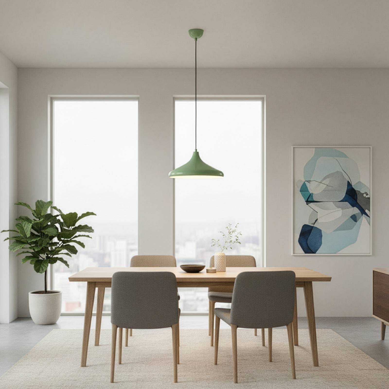 Hängeleuchte Eysan, mintgrün, Metall, Ø 35 cm, E27 günstig online kaufen