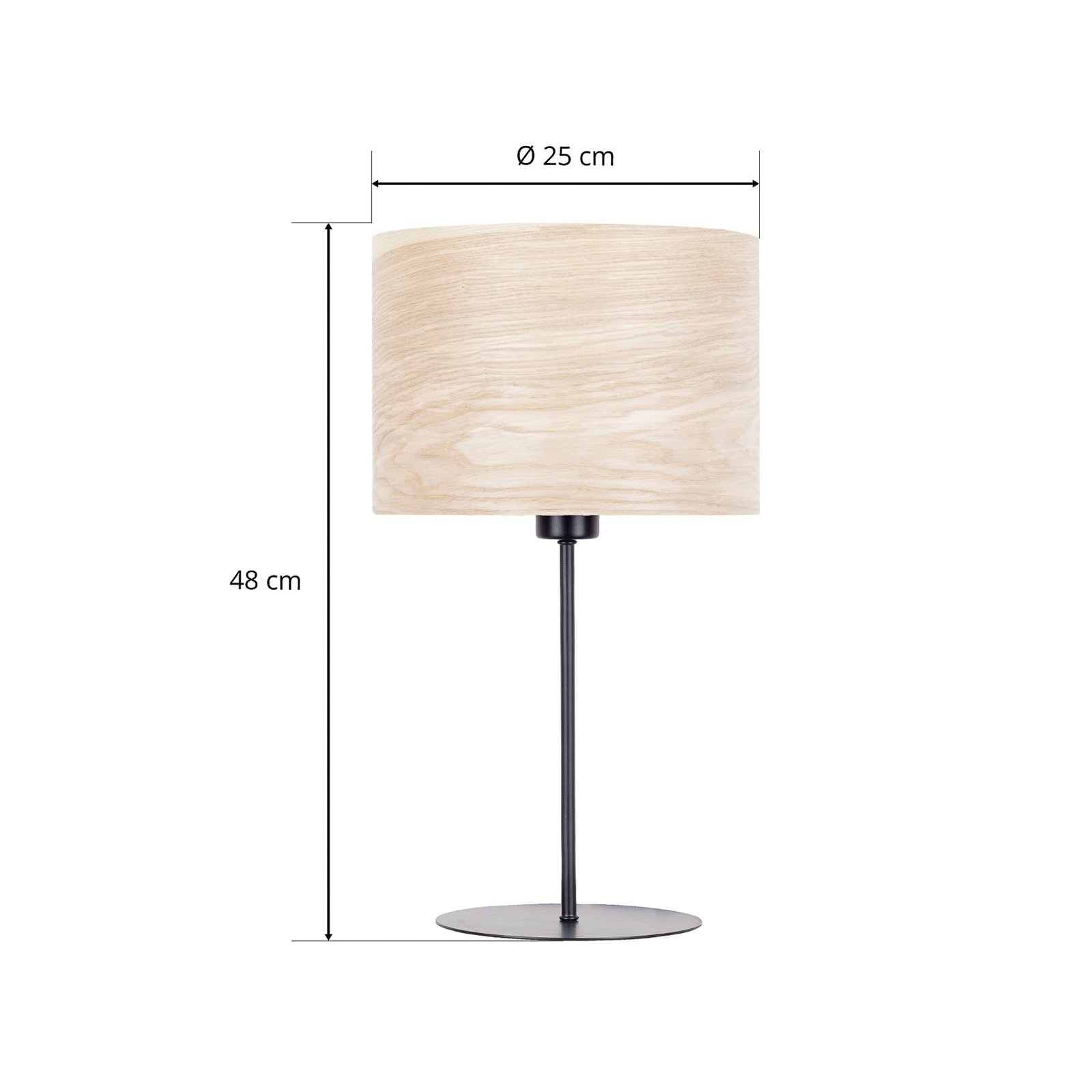 Envostar Veneer table lamp heartwood ash Ø 25 cm