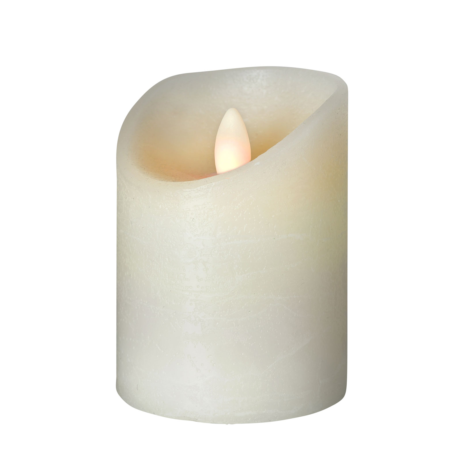 Sompex Shine LED candle, Ø 7.5 cm, ivory, height 12.5cm, wax, 0.06 W, H: 12.5 cm