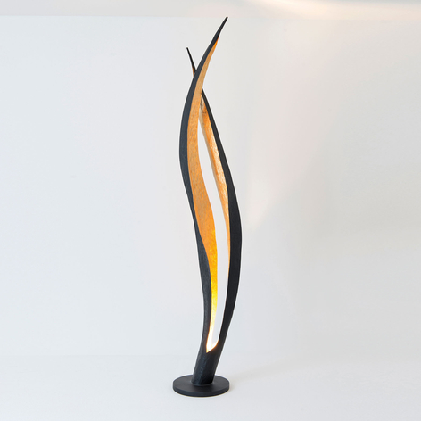 Stehleuchte Barbone, braun-schwarz, gold