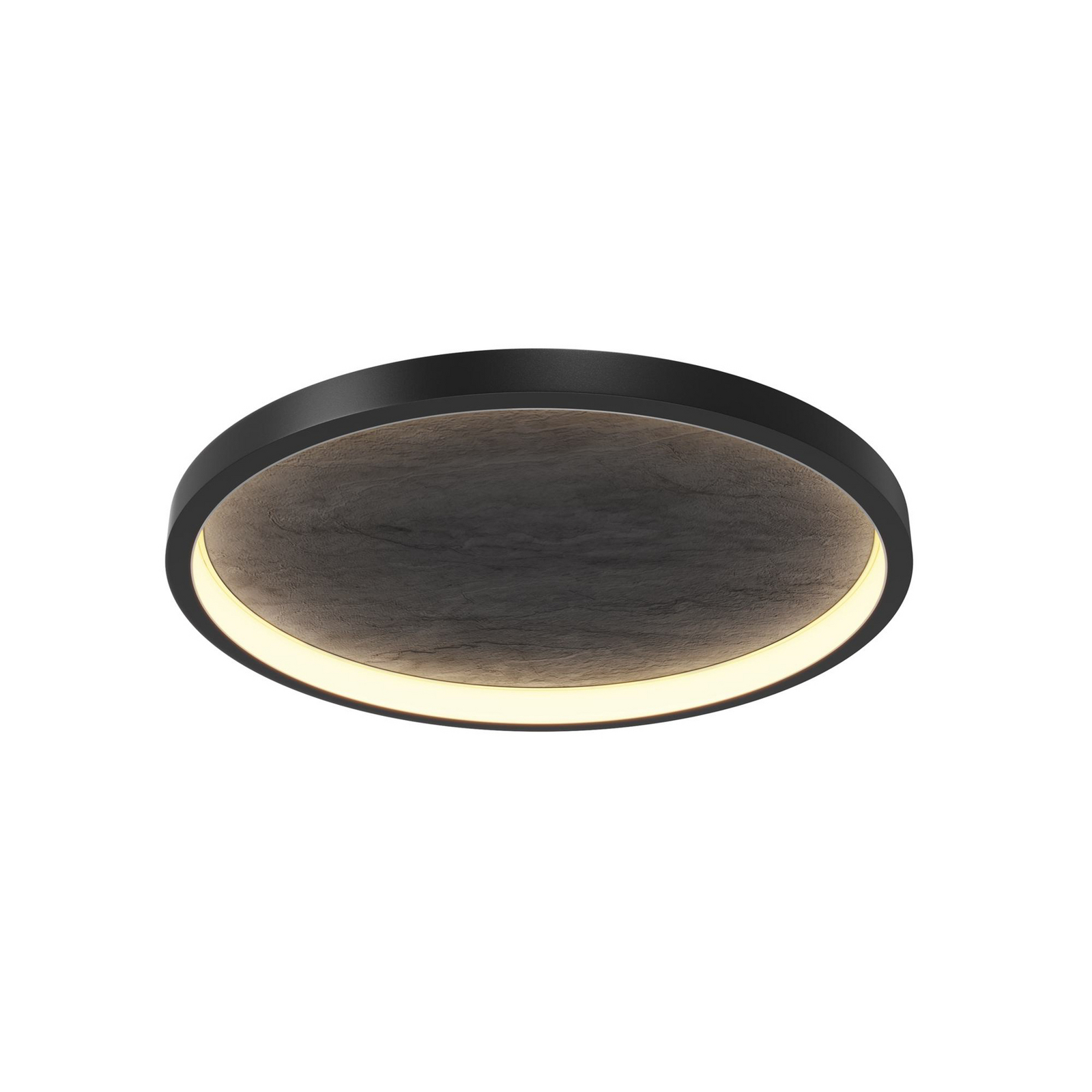 LED-Deckenleuchte Orign, Ø 60 cm, schwarz, Metall/Stein