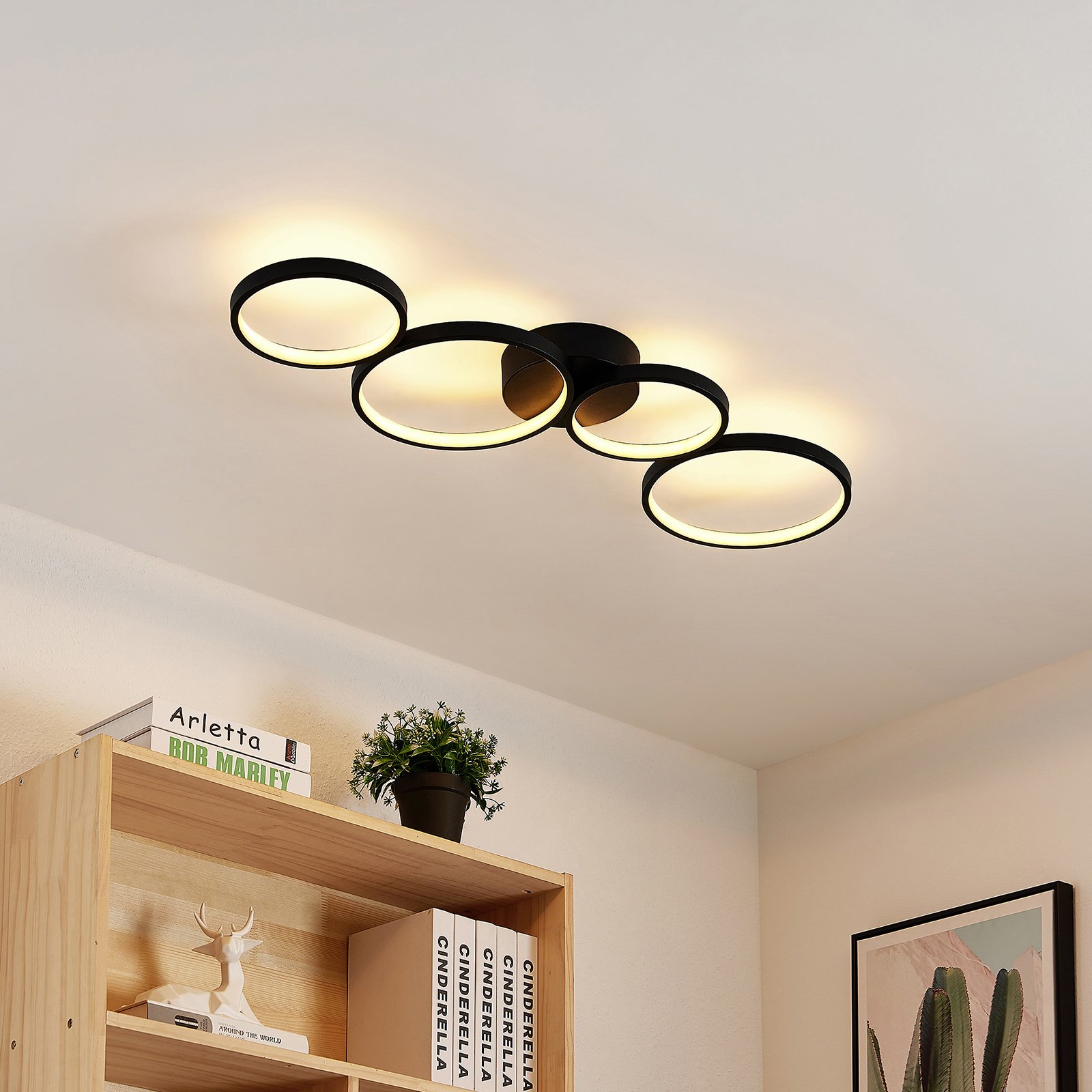 Evengeline LED Lámpara de Techo Black - Lindby