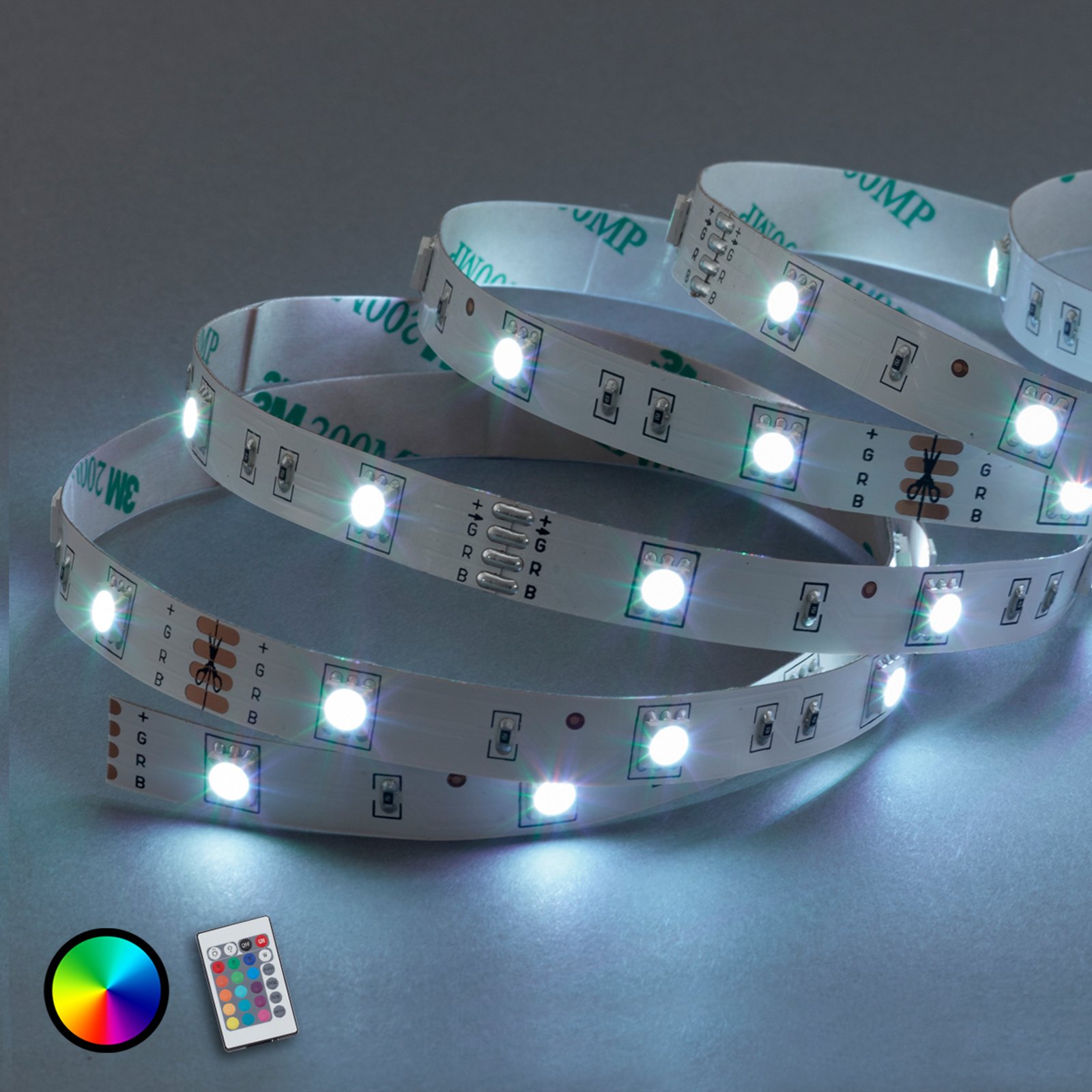 Strip RGB-LED Mea 5 m incl. telecomando IR