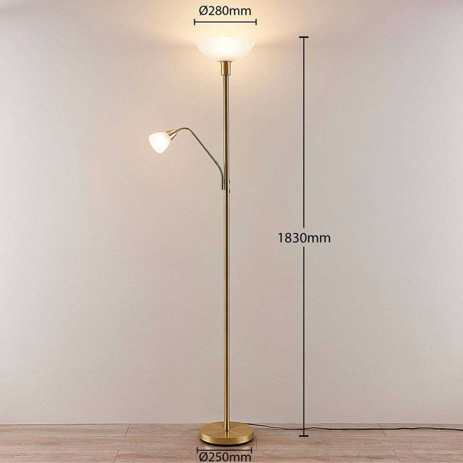 Jost Lampadar Brass/White - Lindby