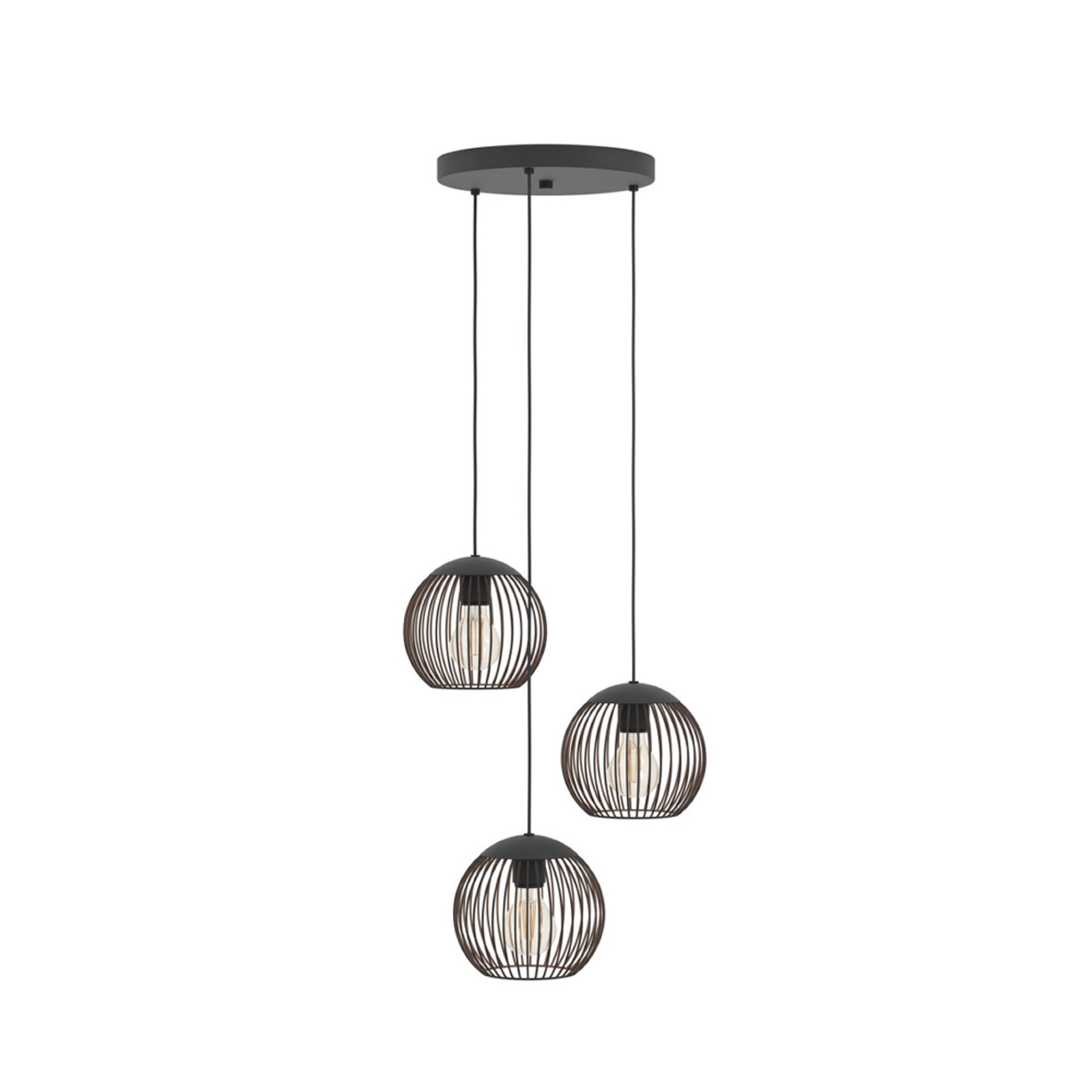 Suspension EGLO ALMANZORA, Ø 47 cm, à 3 lampes, noir, E27 Suspension EGLO ALMANZORA, Ø 47 cm, à 3 lampes, noir, E27