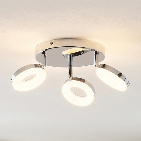 ELC Tioklia plafonnier LED chromé à 3 lampes