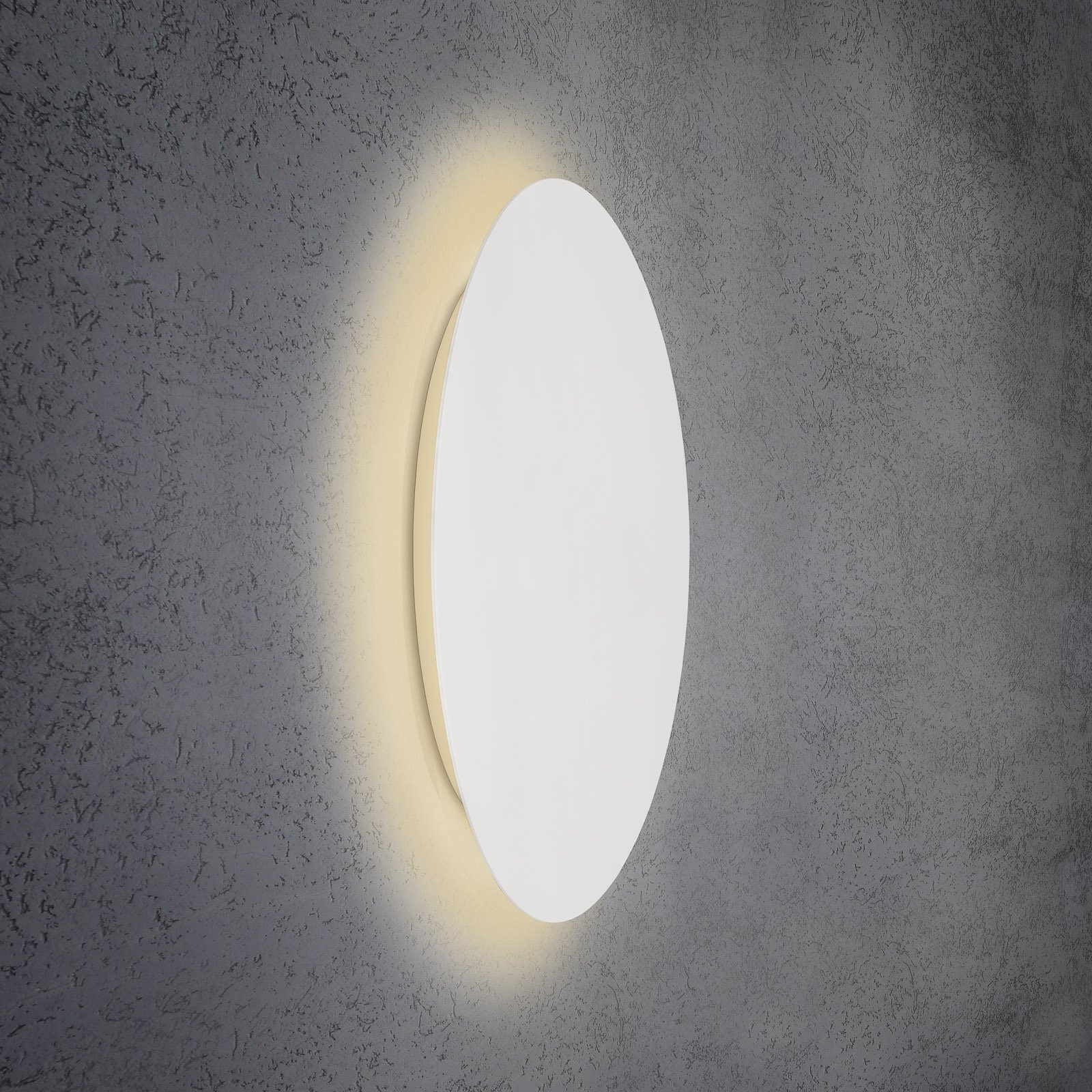 Escale Blade LED wall light, matt white, Ø 79 cm
