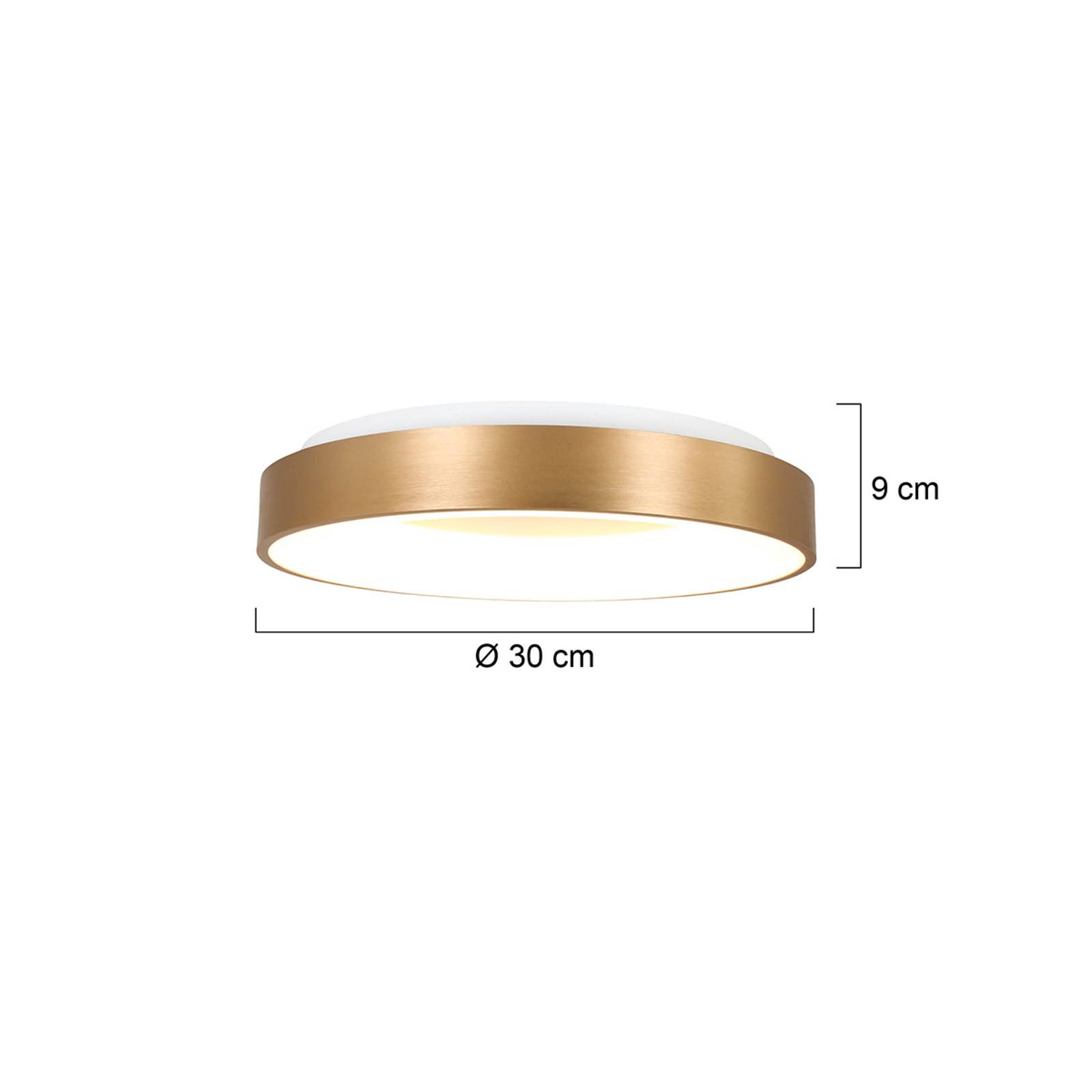 LED-loftlampe Ringlede 2.700 K Ø 30 cm guld