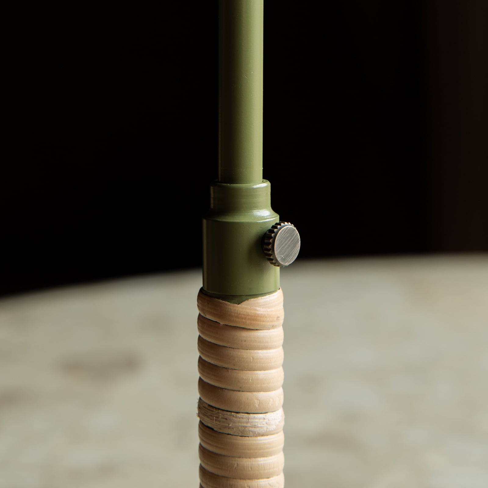Duca candle holder, olive green, height 24 cm, rattan - Audo