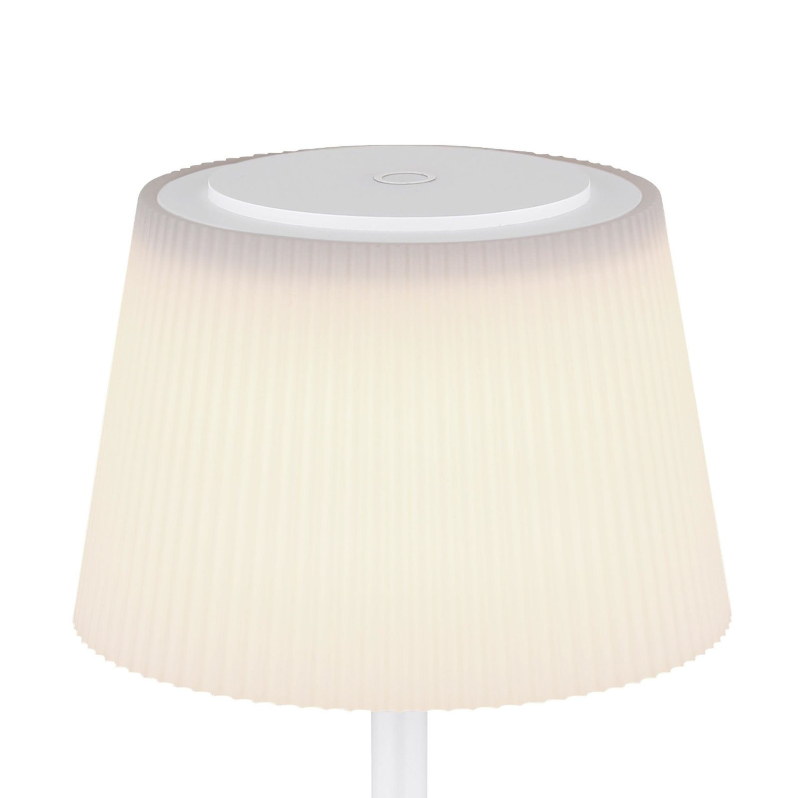 Gregoir genopladelig LED-bordlampe, mat hvid, højde 38 cm, CCT