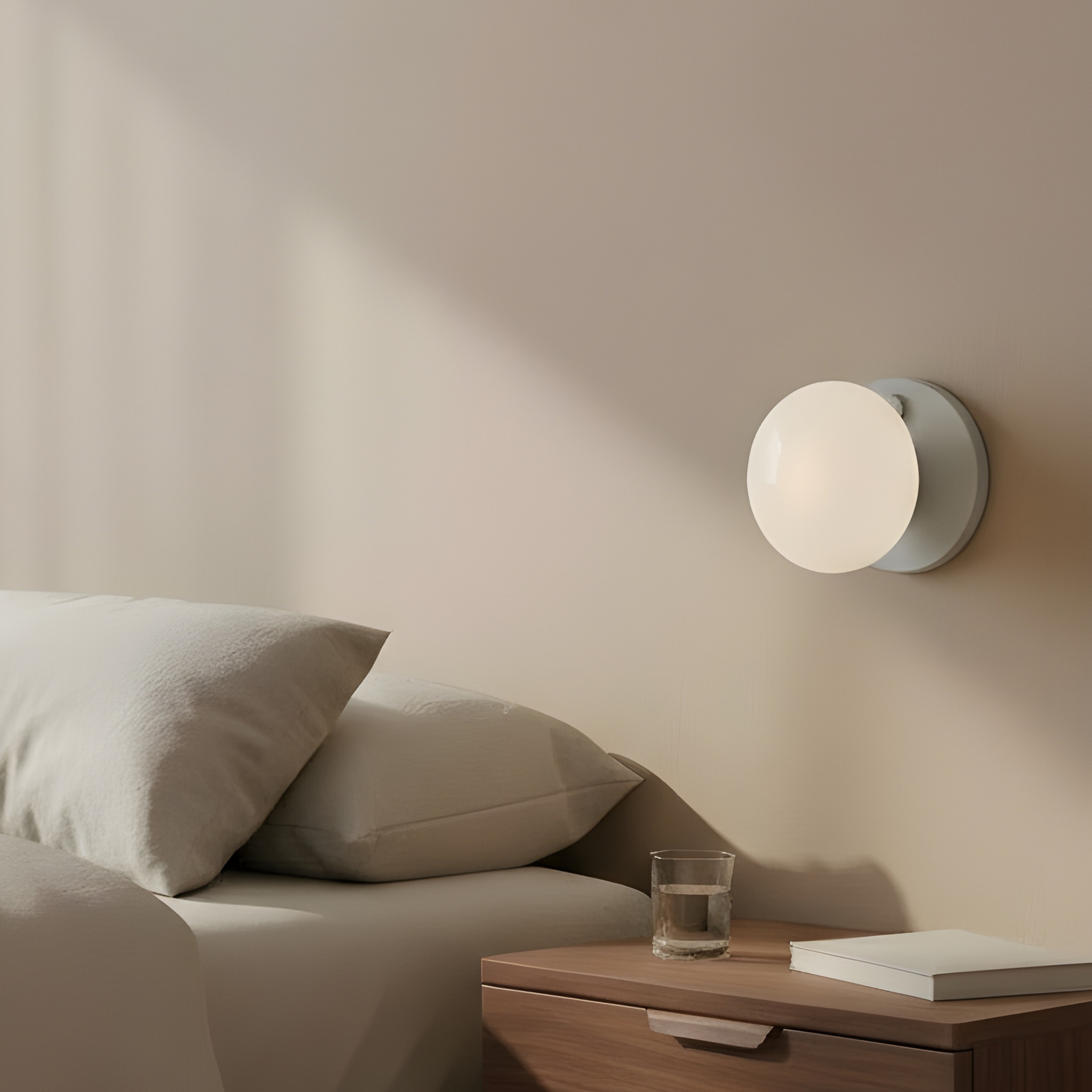 Zidna svjetiljka Flo, siva, Ø 19 cm, staklo - Aldex