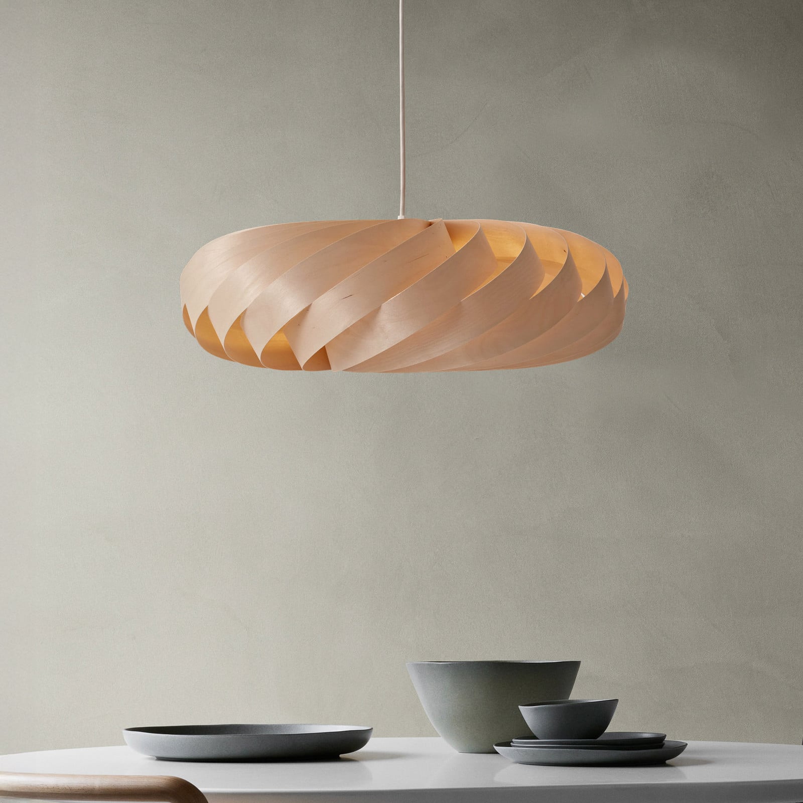 TR5 Pendelleuchte Ø60 Birch Natural Tom Rossau - Wohnzimmer - Holz