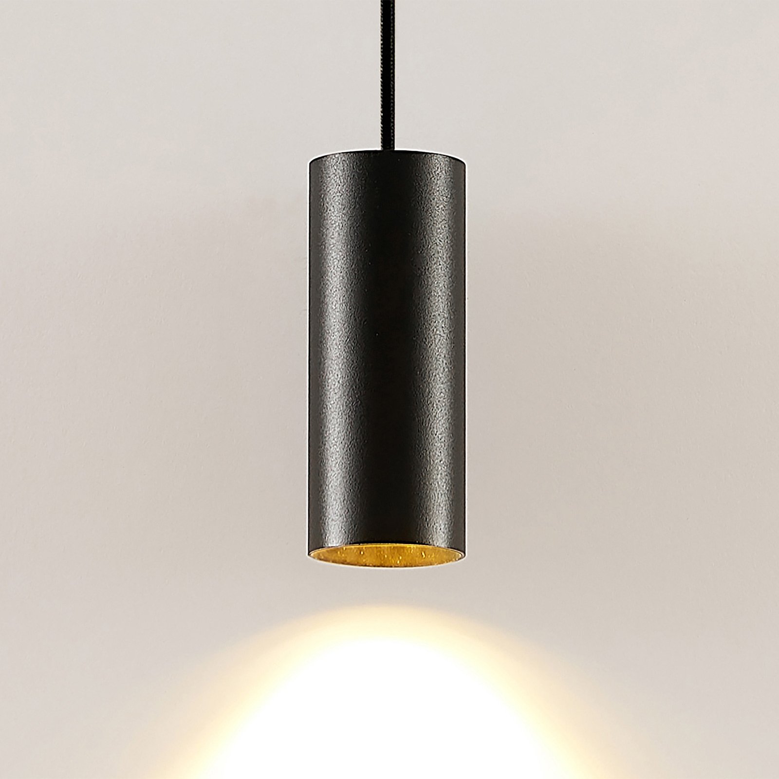 Arcchio Ejona hanglamp, hoogte 15 cm, zwart