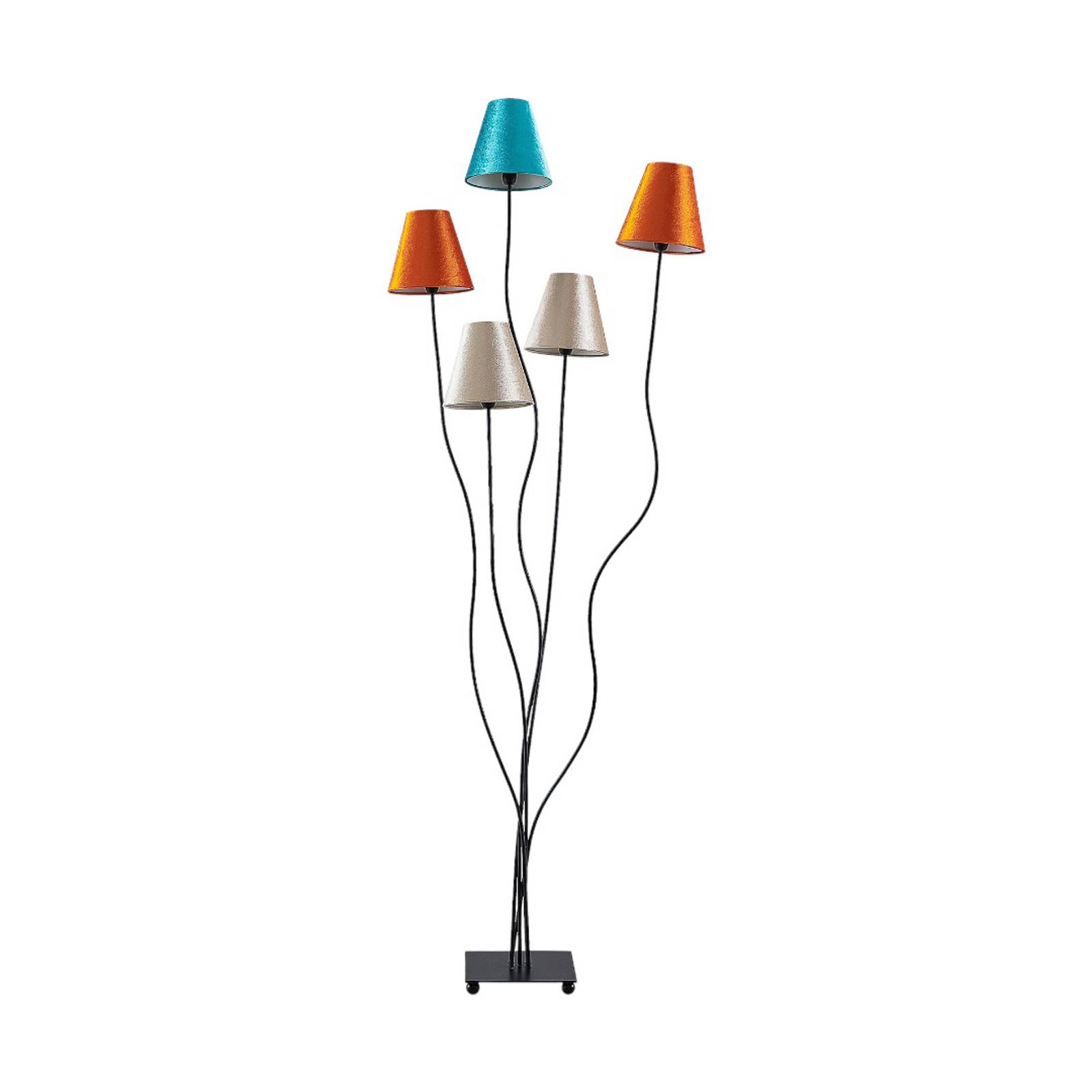 Lindby Komalie álló lámpa, öt izzós, színes