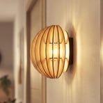 Clay wall light, Ø 23 cm, birch plywood, flush-mounted, E27