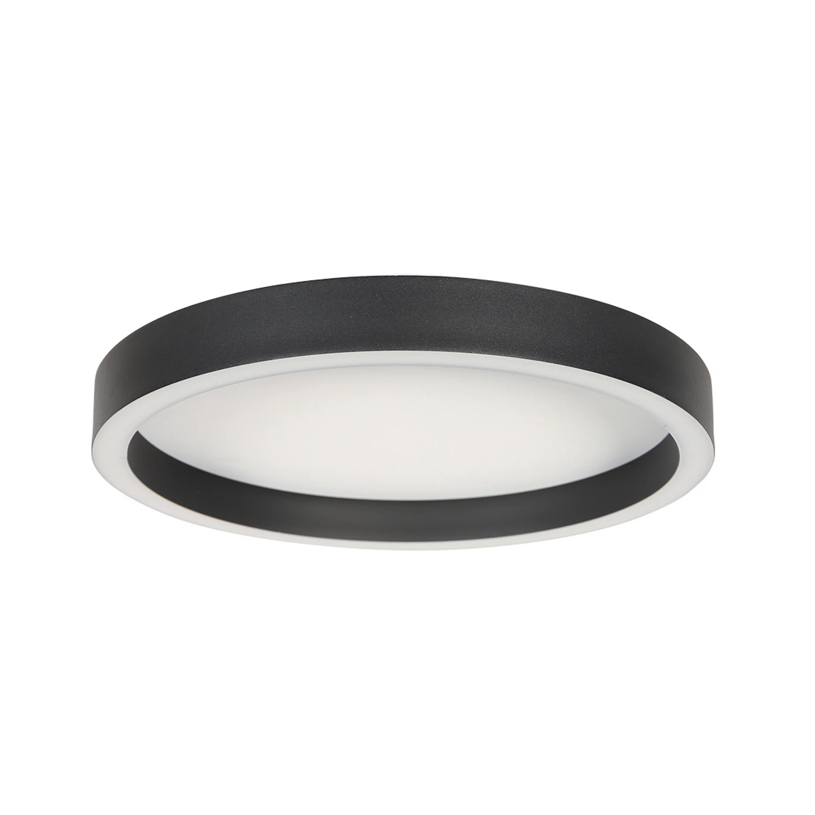 Plafonnier LED Ringlux, noir, Ø 30 cm, métal, 2 700 K