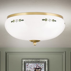 Deckenlampe Landhaus mit handbemaltem Glas