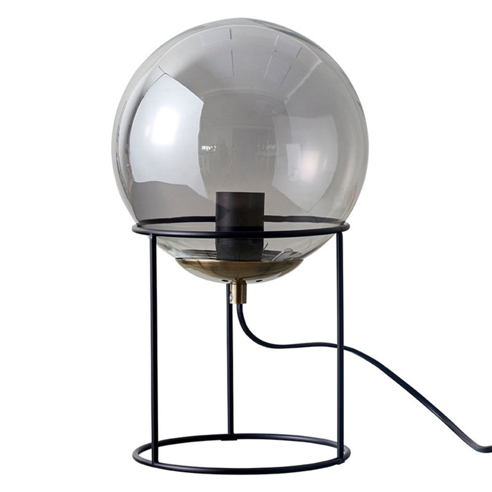 Dyberg Larsen Moon table lamp, glass ball smoke