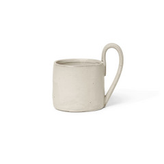 ferm LIVING Taza Flow, blanca, 360 ml, cerámica, esmaltada