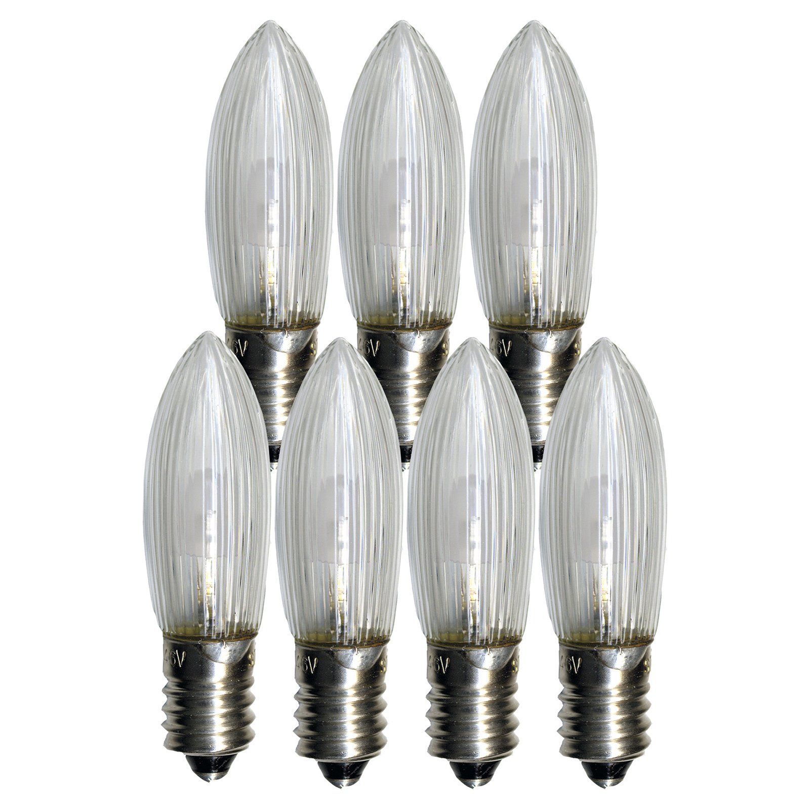 LED vervangingslamp E10 0.2W 2.100K 7-pack