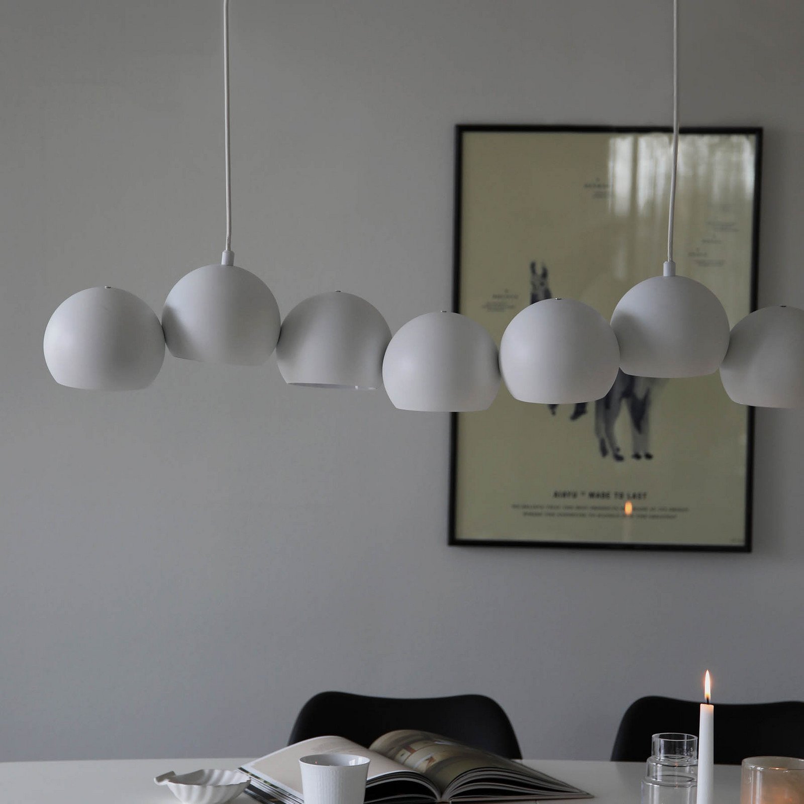 Markslöjd Lampă suspendată Cupolo alb fier lungime 101 cm 7 becuri - Camera de zi / sufragerie - modern - Metal
