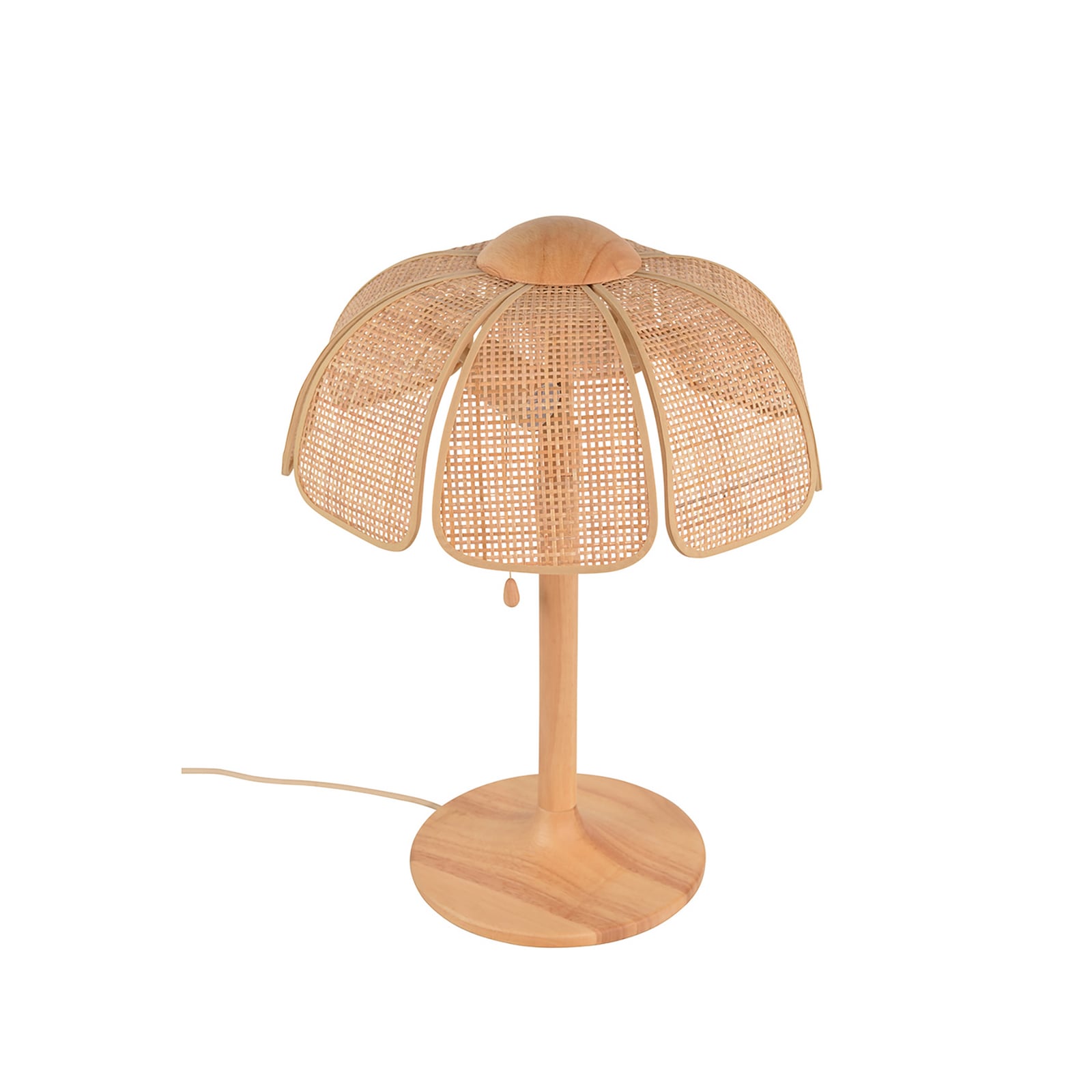 MARKET SET bordlampe Coquillage, flettet rør/tre, E27