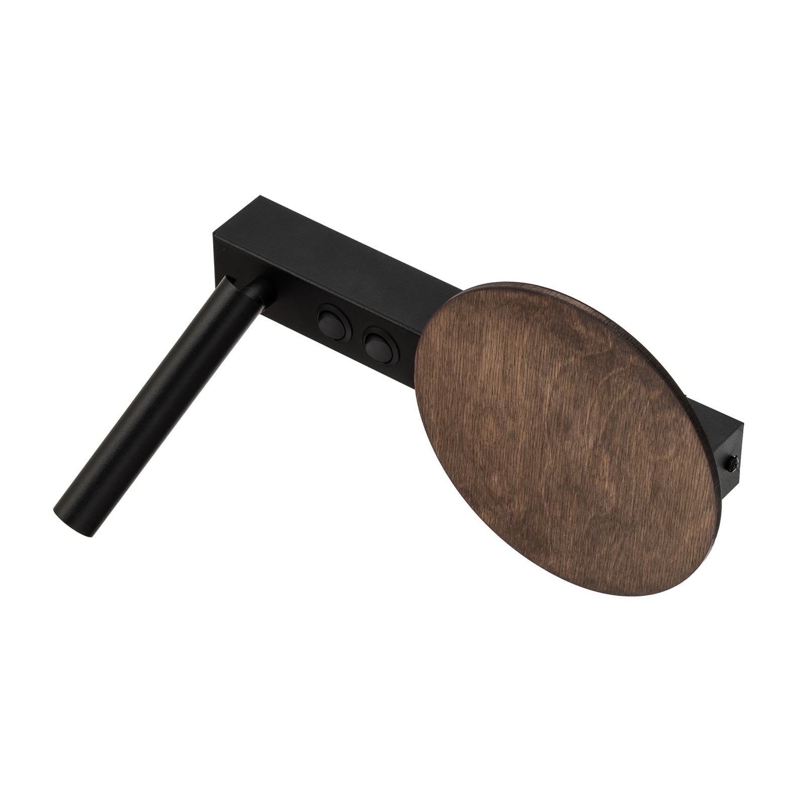 Wandleuchte Hotel Mood, schwarz/braun, Metall, Holz, G9