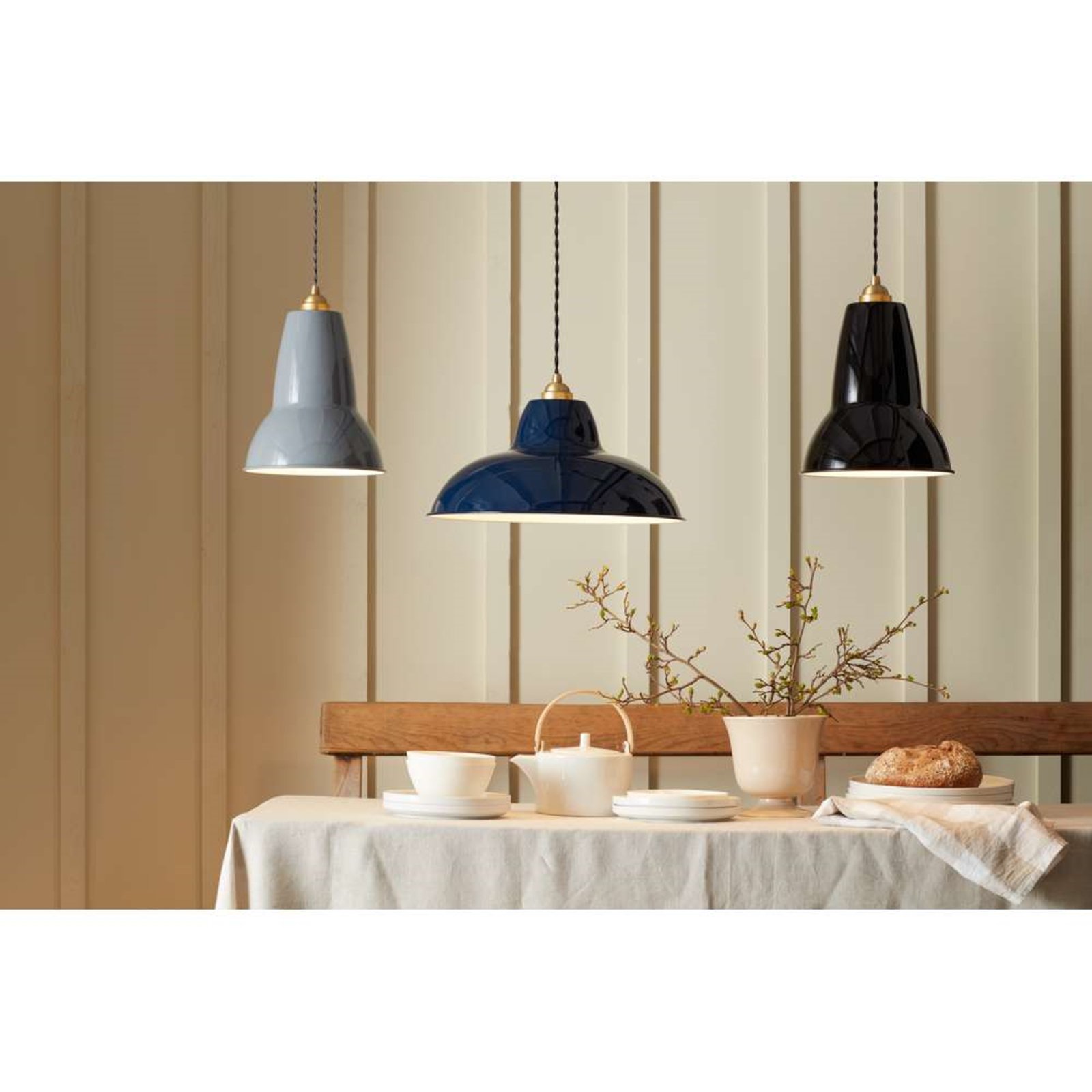 Original 1227 Midi Závěsná Lampa Brass Midi Ink Blue - Anglepoise