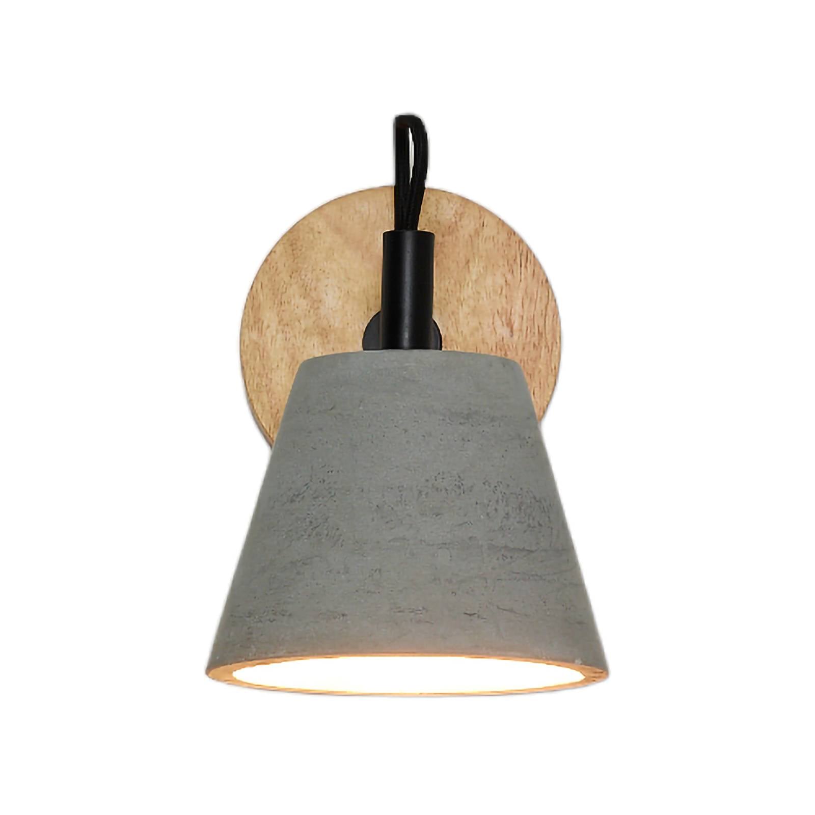 Possio - Wandleuchte mit Betonschirm und Holz