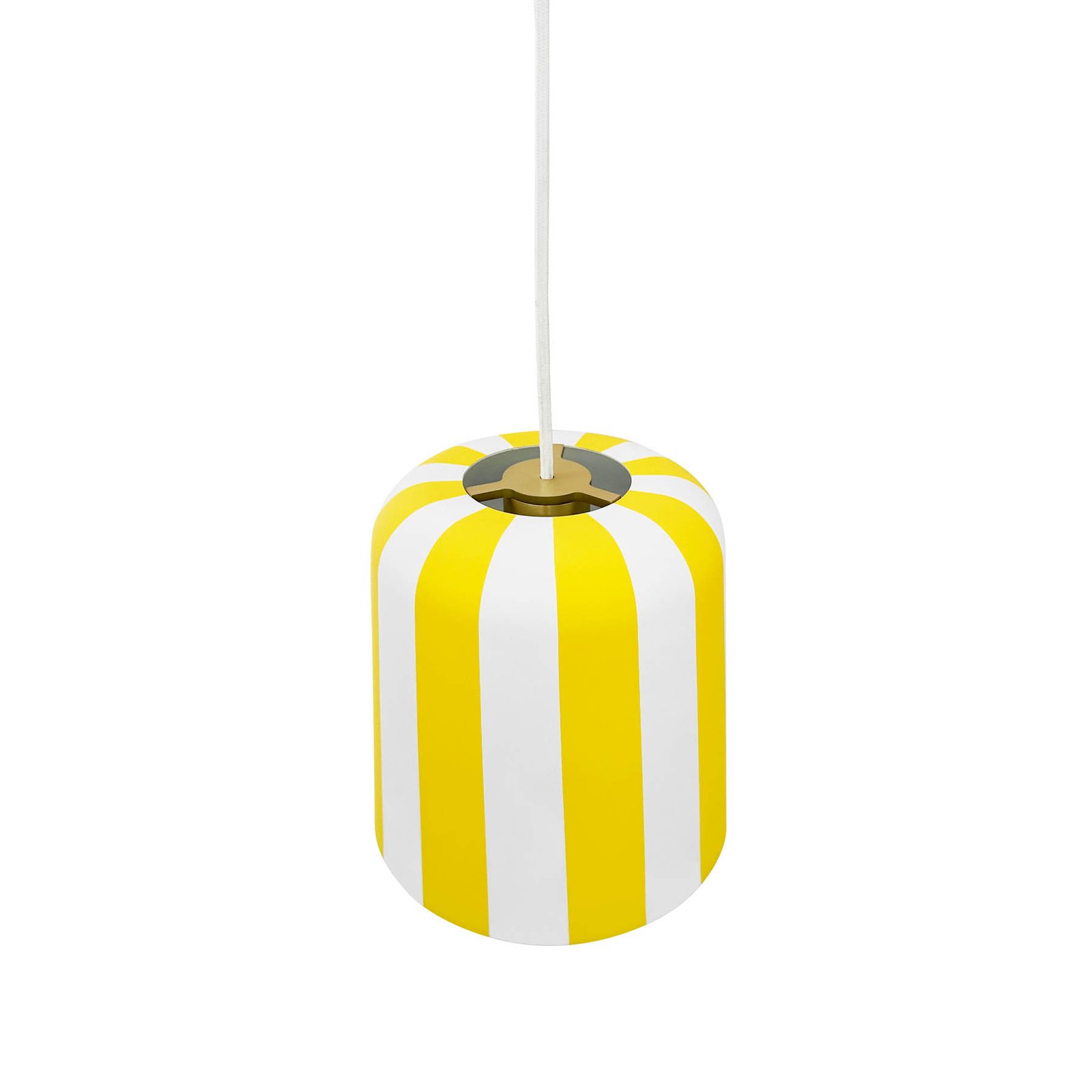 Lampada a sospensione Dyberg Larsen Gry, giallo/bianco, Ø 20 cm, metallo