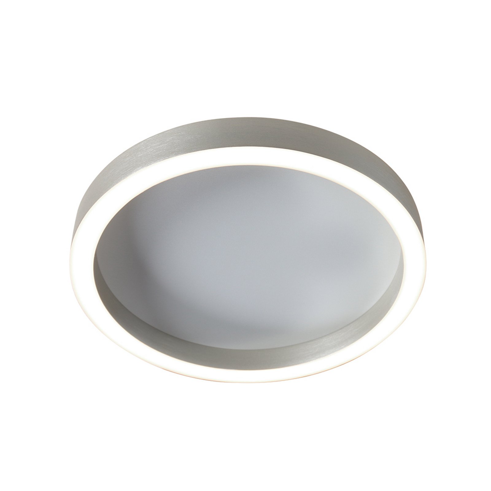 LED-taklampe Ringlux stålgrå, Ø 30 cm, metall, 2700 K