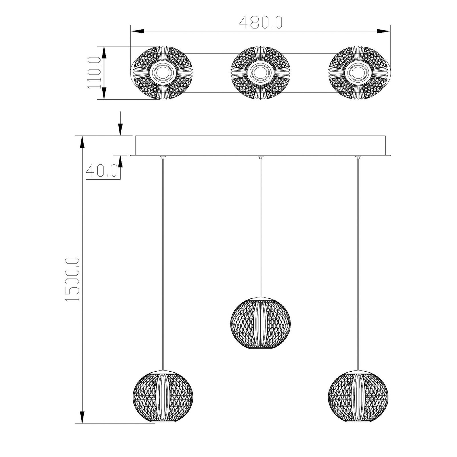 Lampă suspendată cu LED Cintra, unghiulară, transparentă / aurie, acrilică