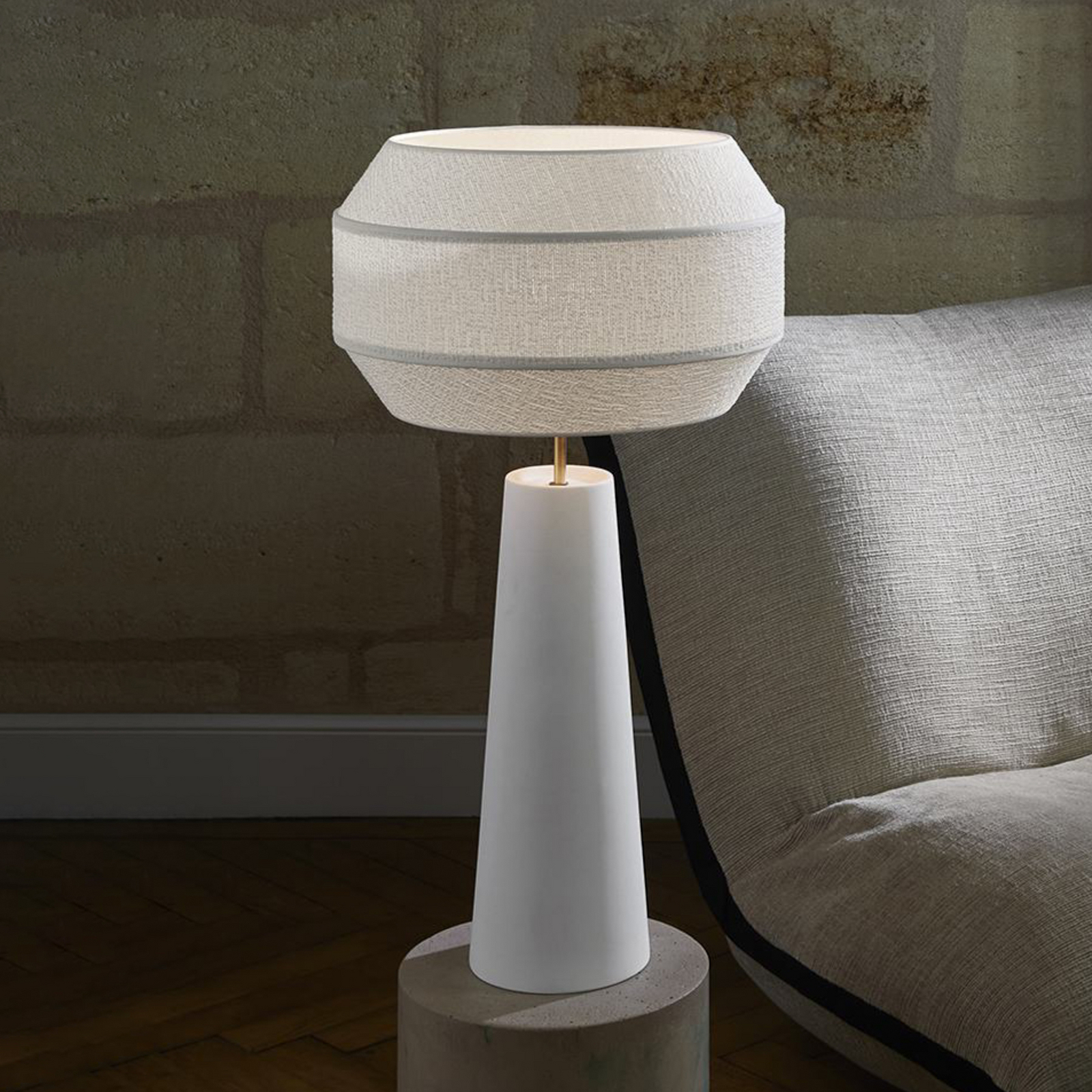 MARKET SET Lampă de masă Cosiness, 85 cm, alb, metal/țesătură