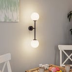 Alison wall light, 2-bulb, black/white, 60cm