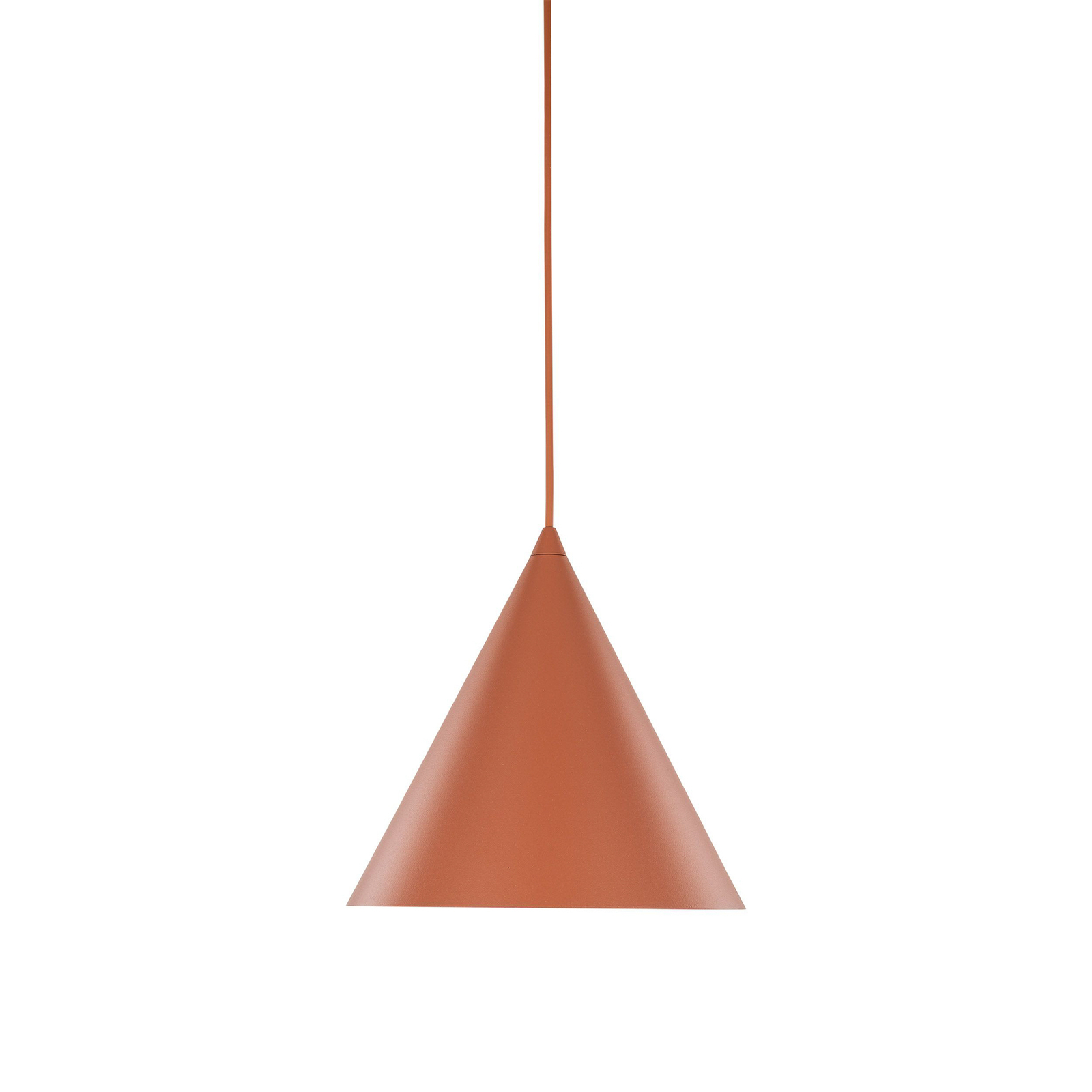 Cono pendant light, 1-bulb, Ø 25 cm, brick red