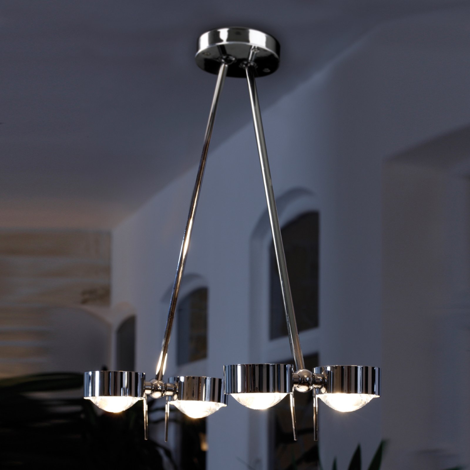 Plafondlamp PUK CEILING, 4-lamps chroom