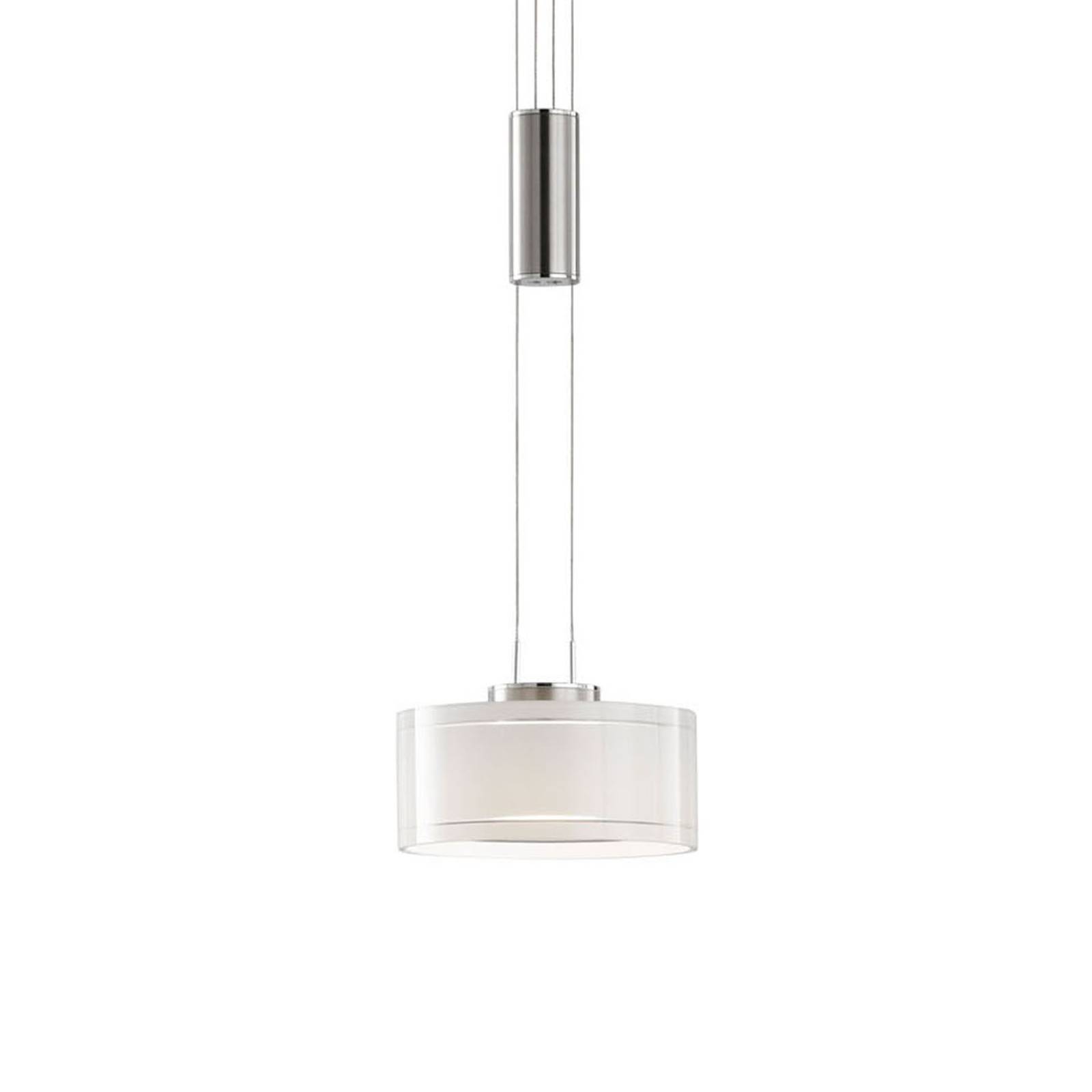 LED hanglamp Lavin 1-lamp nikkel/wit