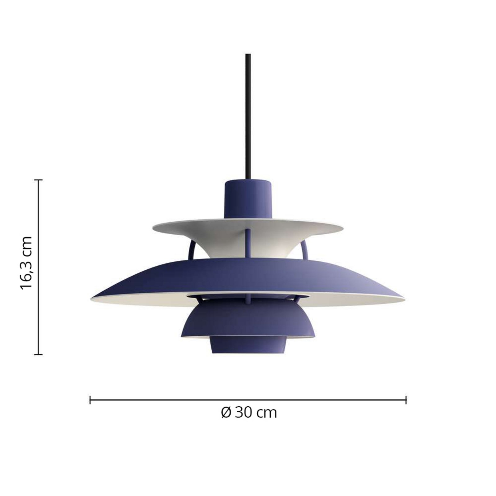 PH 5 Mini závěsné světlo, modré, Ø 30 cm - Louis Poulsen
