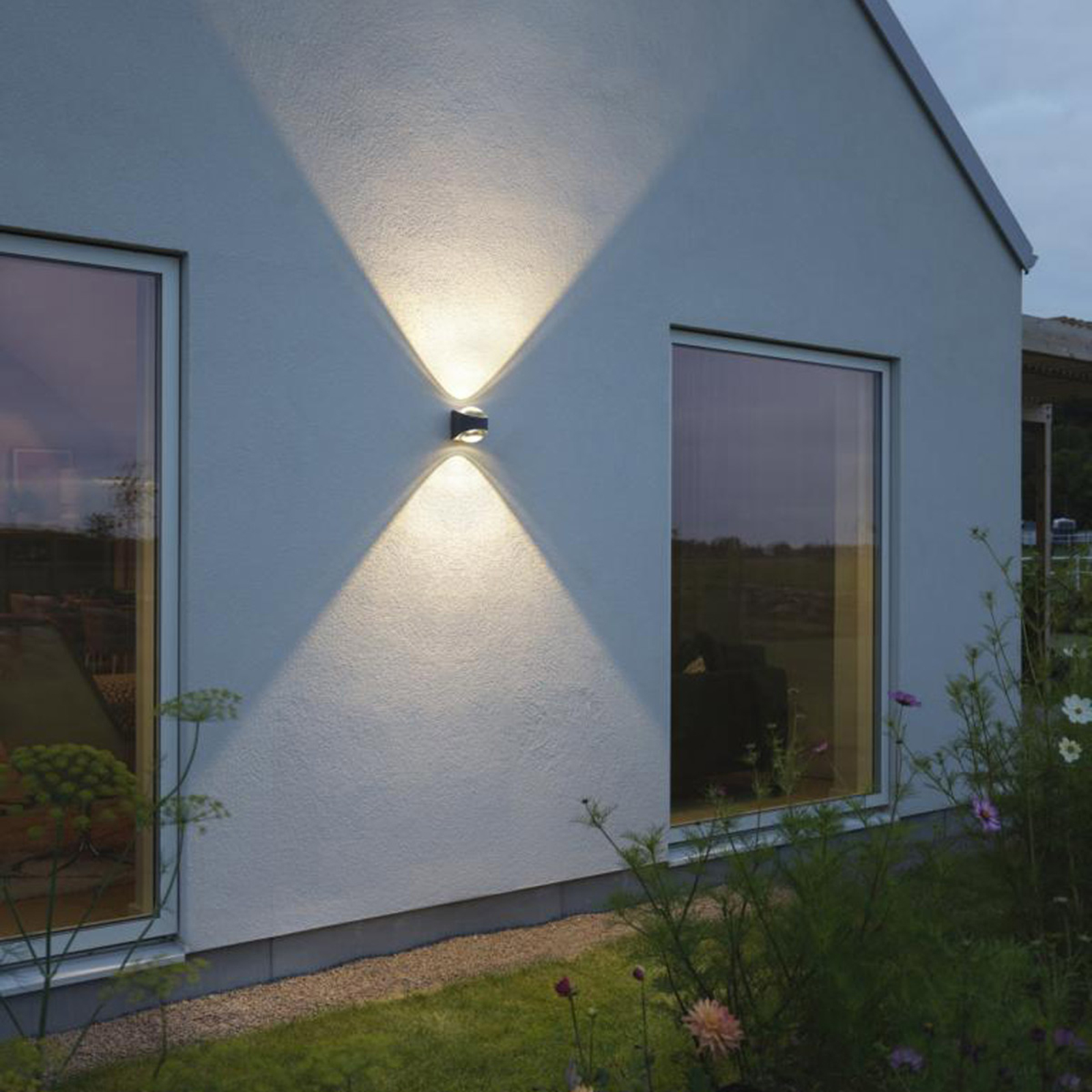 Candeeiro de parede exterior LED Bitonto 2-luzes antracite
